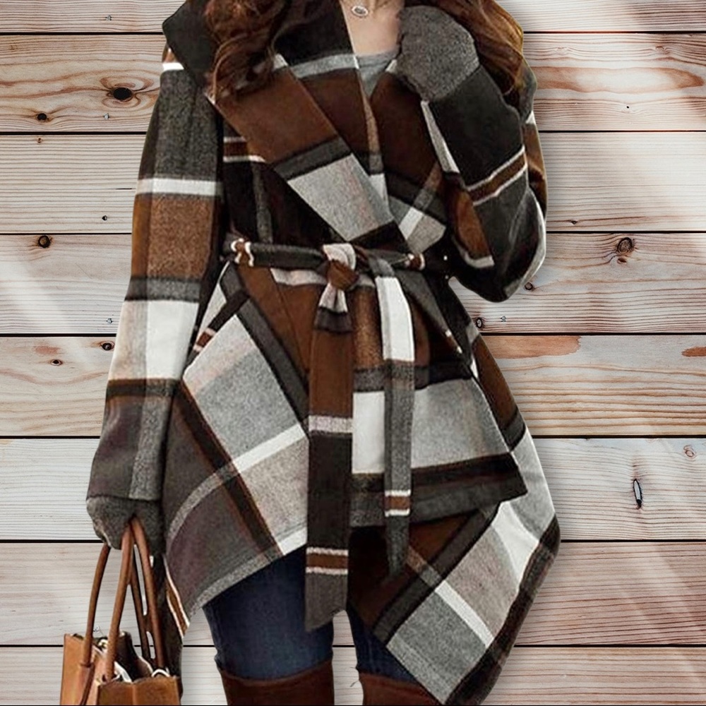 Chicwish NWOT Flannel Plaid Coat 🍂🌻🍁 Size XL